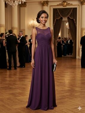 David's Bridal dress sz 2 purple maxi